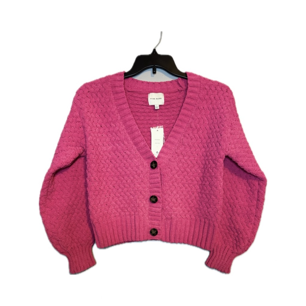 Pink Rose brand button down cardigan (Pink) size Large